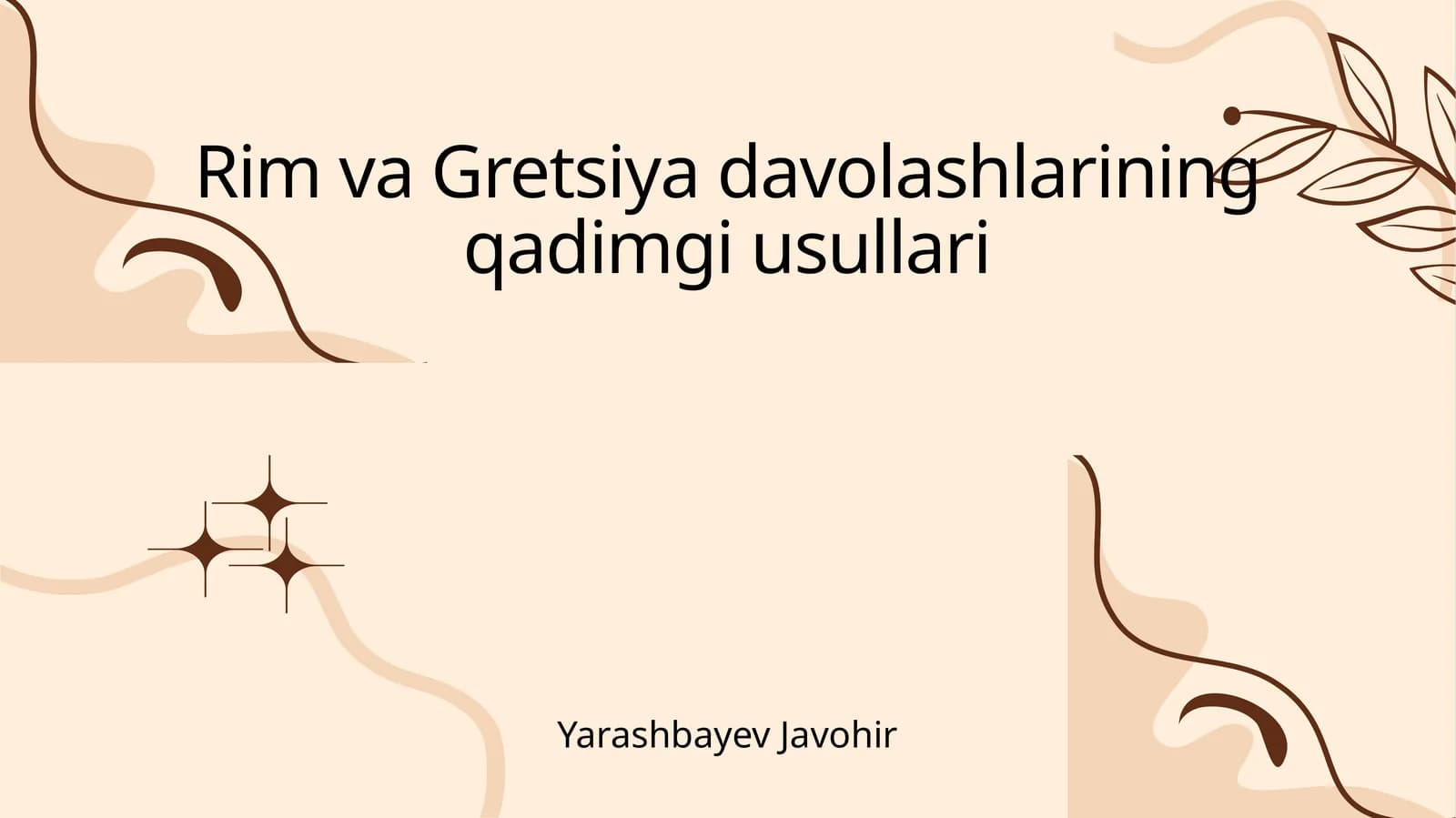 Rim va Gretsiya davolashlarining qadimgi usullari