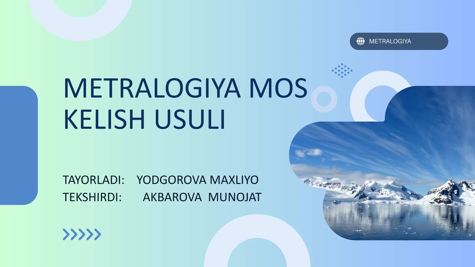 METRALOGIYA MOS KELISH USULI