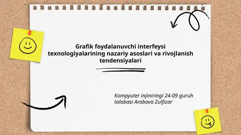 Grafik foydalanuvchi interfeysi texnologiyalarining nazariy asoslari va rivojlanish tendensiyalari