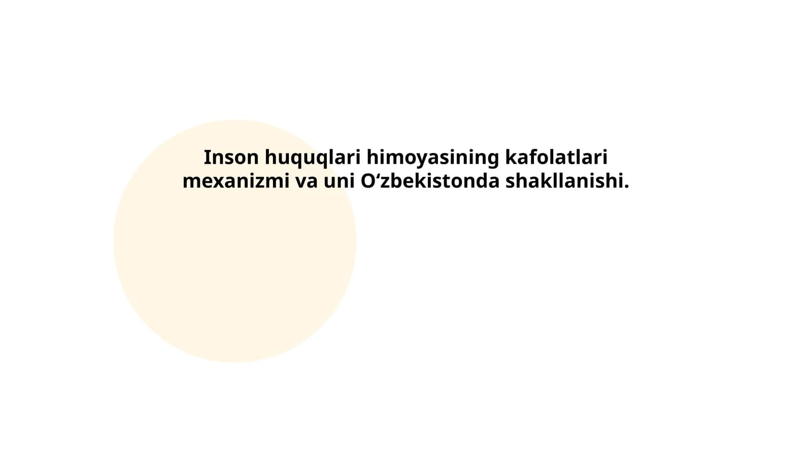 Inson huquqlari himoyasining kafolatlari mexanizmi va uni Oʻzbekistonda shakllanishi