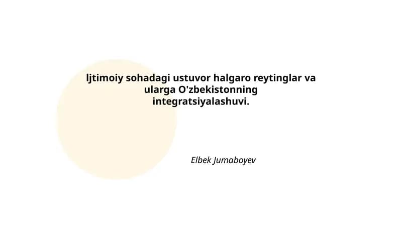 Ijtimoiy Himoya Tizimlarini Baholovchi Xalqaro Reytinglar va O'zbekiston