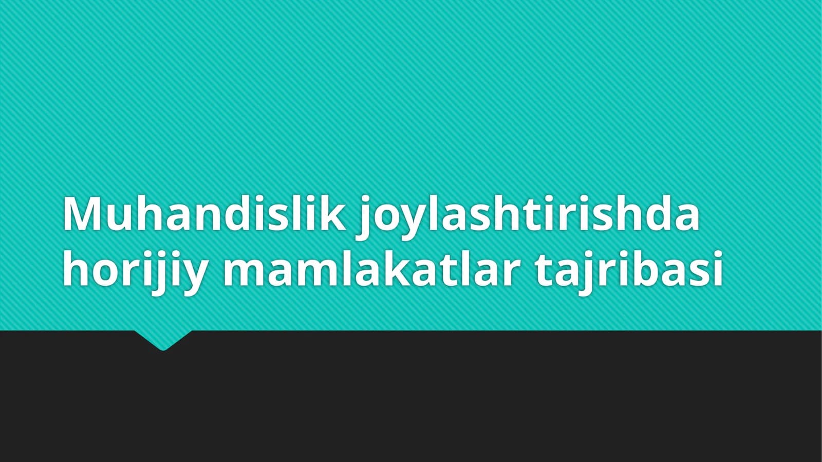 Muhandislik joylashtirishda horijiy mamlakatlar tajribasi
