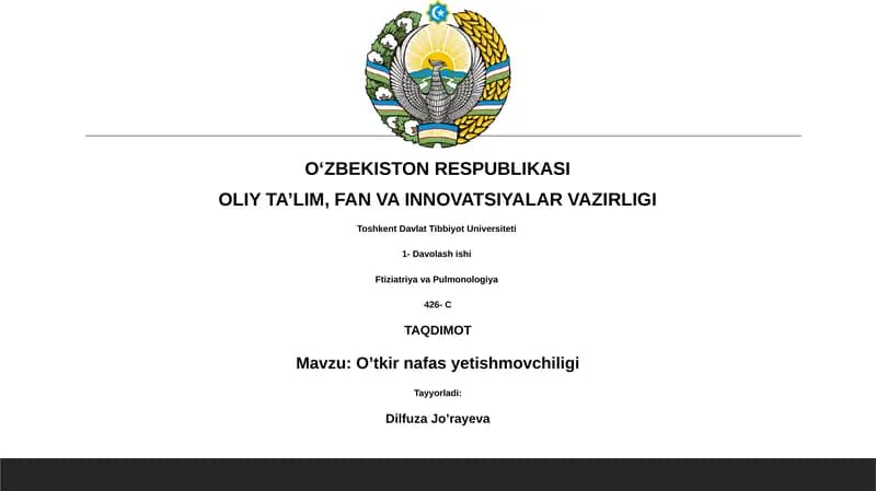 O'tkir nafas yetishmovchiligi