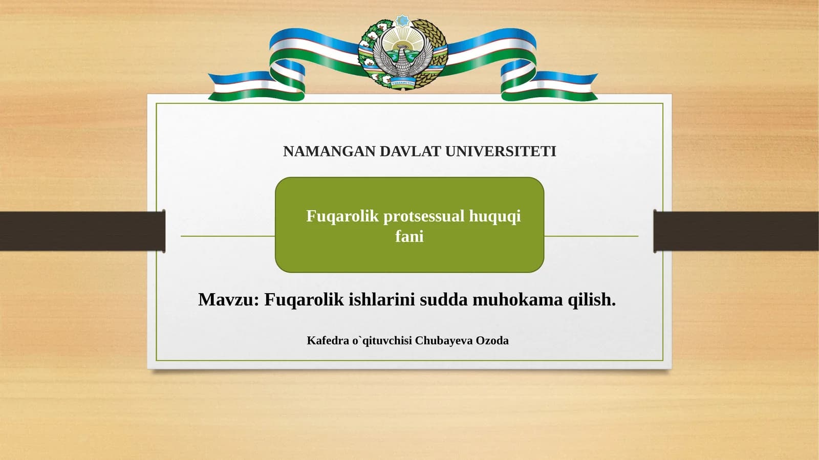 Fuqarolik ishlari ni sudda muhokama qilish