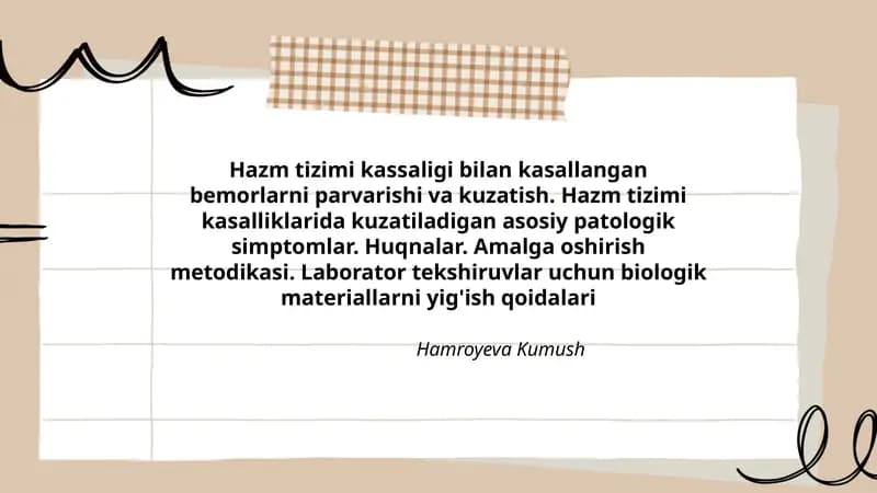 Hazm tizimi kassaligi