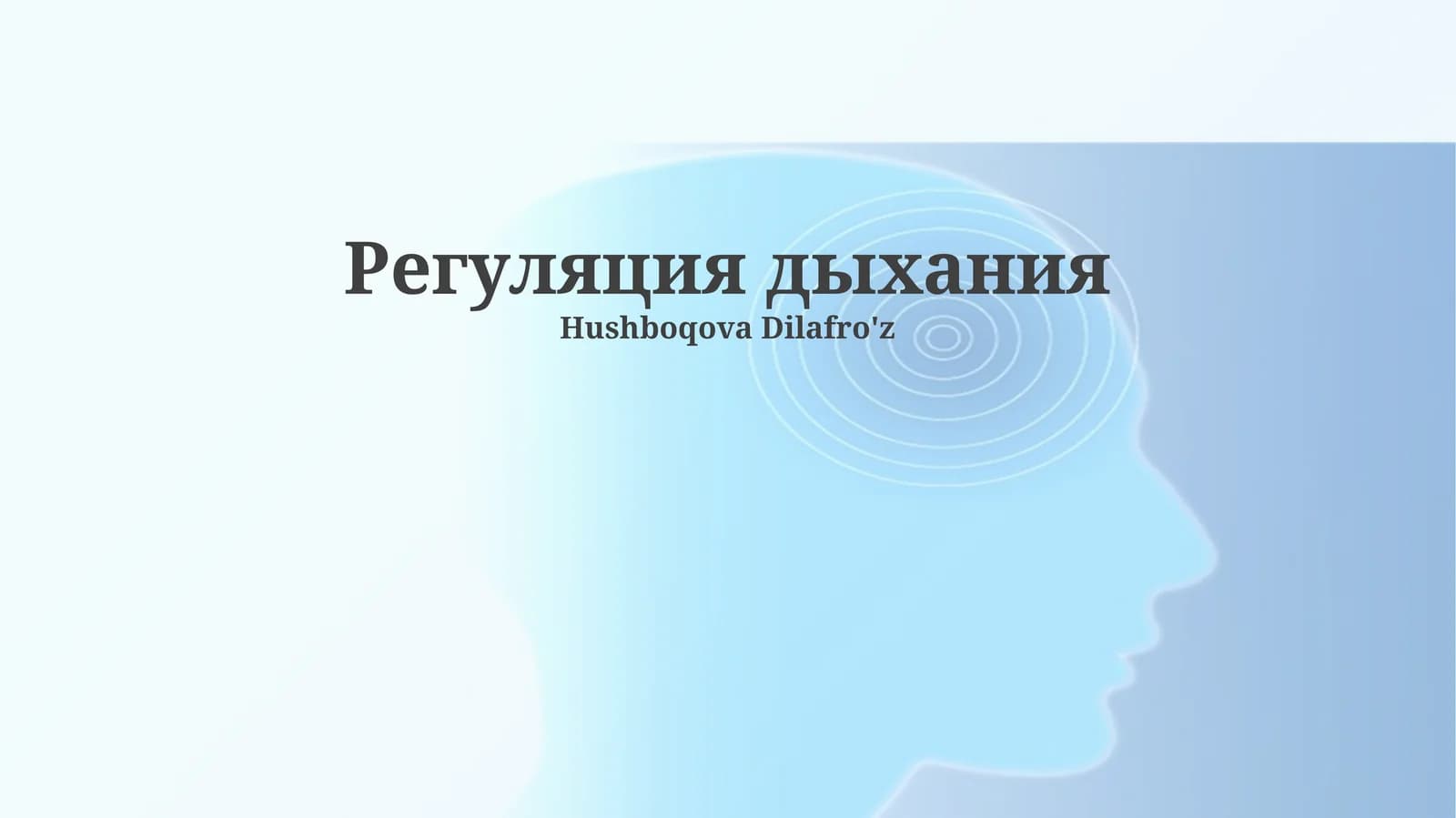 Регуляция дыхания