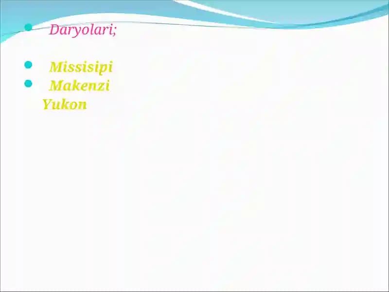 Shimoliy Amerika ichki suvlarining harakterli xususiyatlari