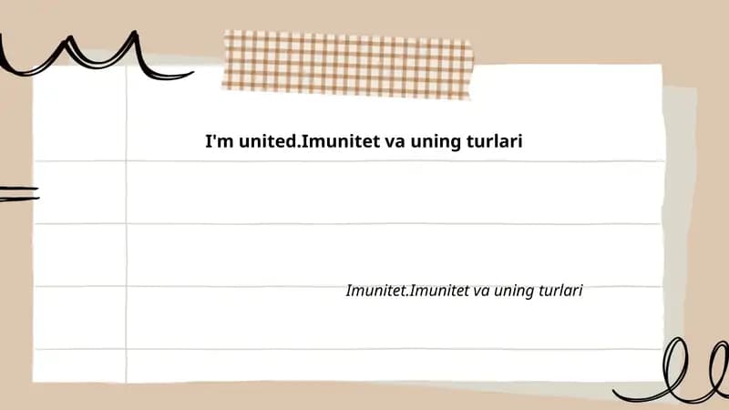 Immunitet va uning turlari