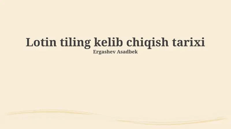 Lotin tiling kelib chiqish tarixi