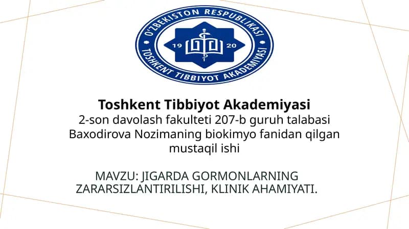 Jigarda gormonlarning zararsizlantirilishi, klinik ahamiyati