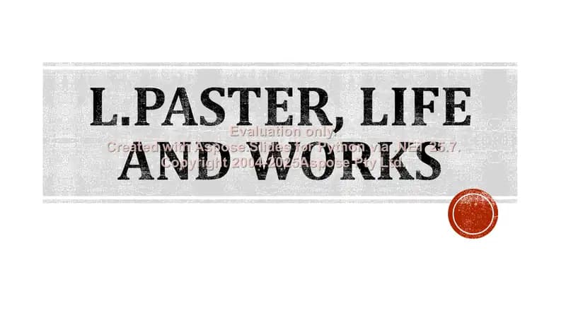 L.Paster, life and works