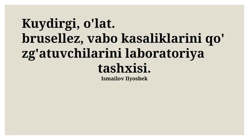 Bruselloz laboratoriya diagnostikasi usullari