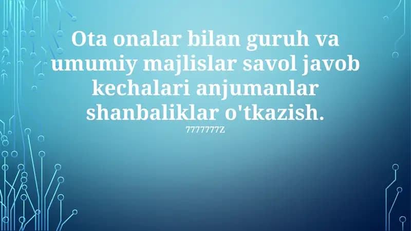Guruh va umumiy majlislar savol javob kechalari