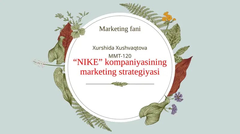 Nike kompaniyasining marketing strategiyasi