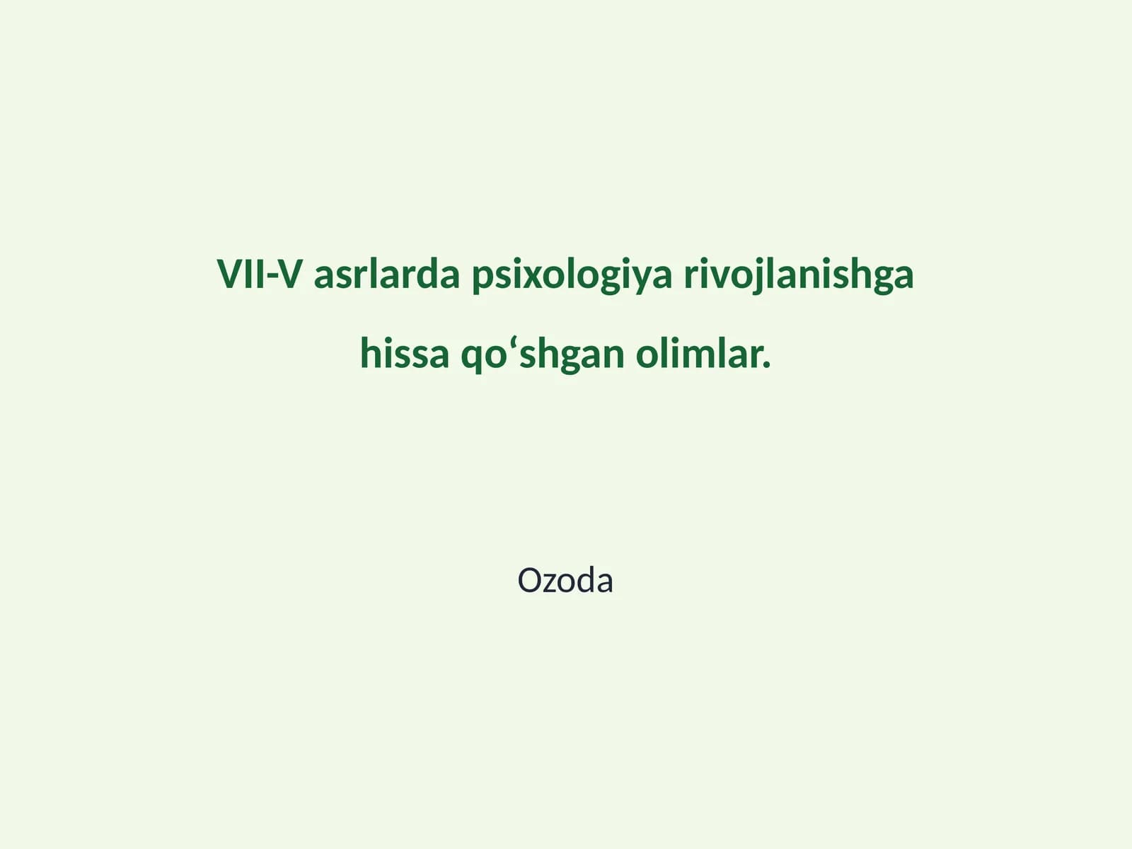 Psixologiya tarixi va tadqiqotlar