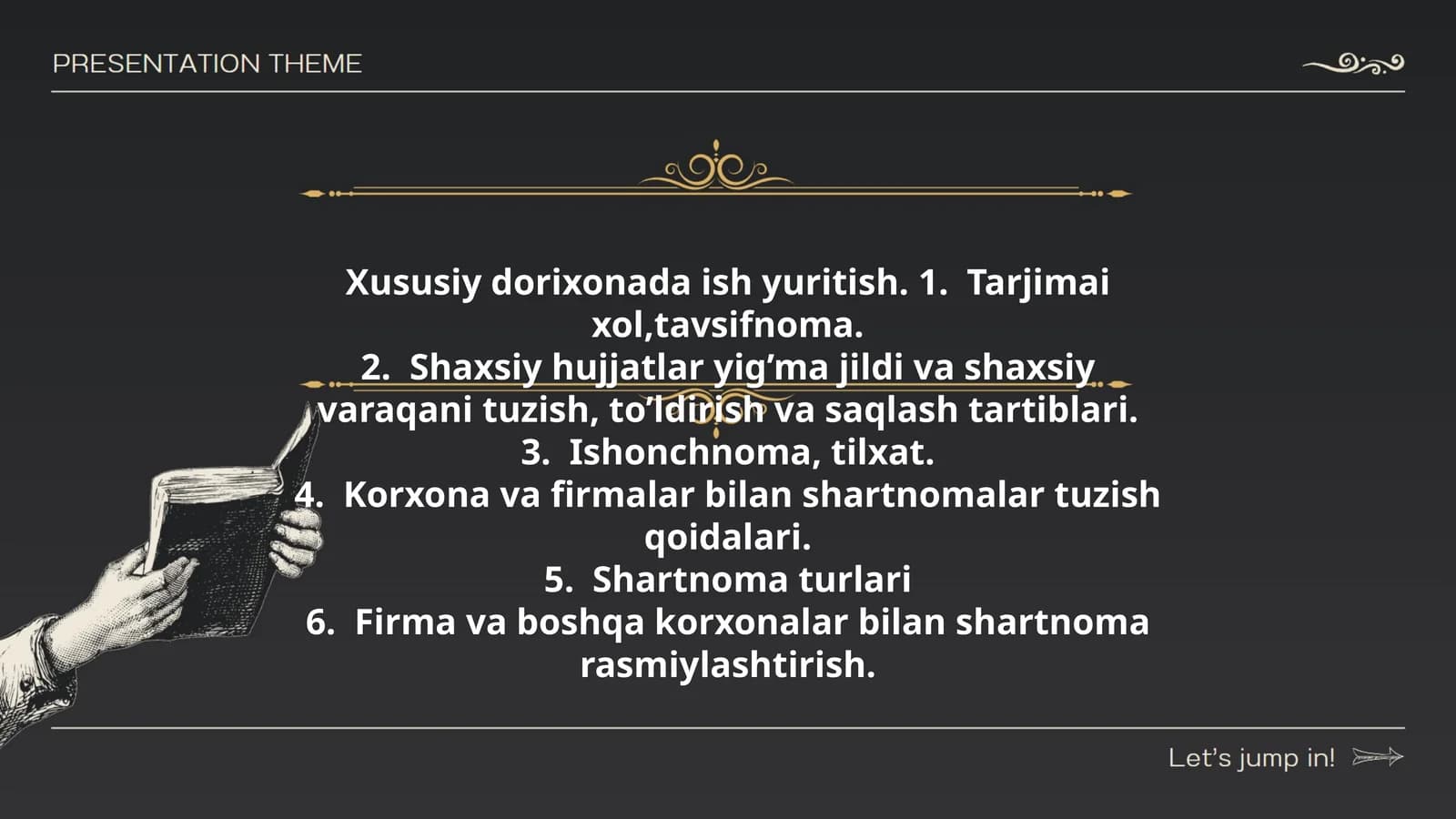 Xususiy dorixonada ish yuritish