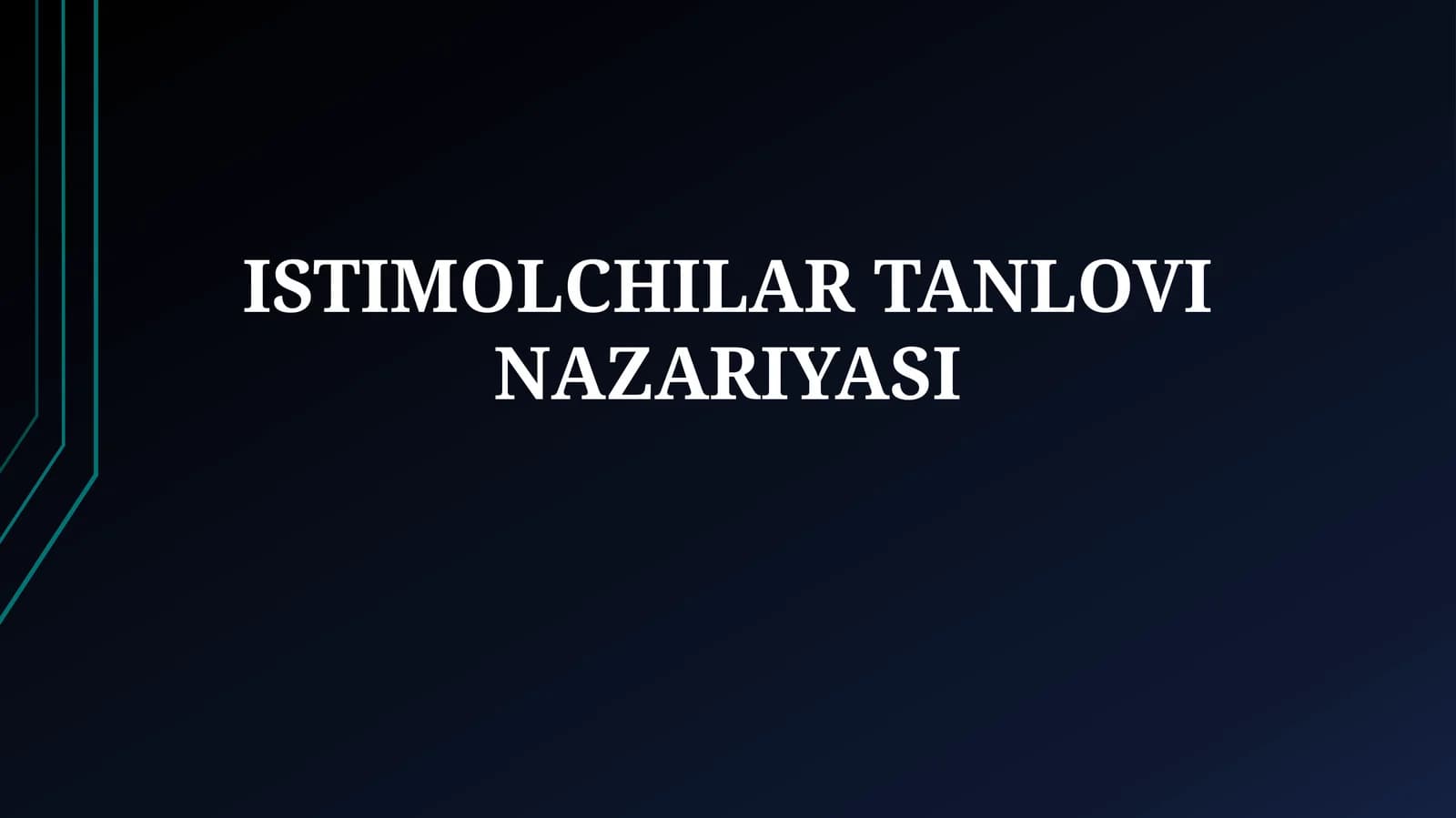 ISTIMOLCHILAR TANLOVI NAZARIYASI
