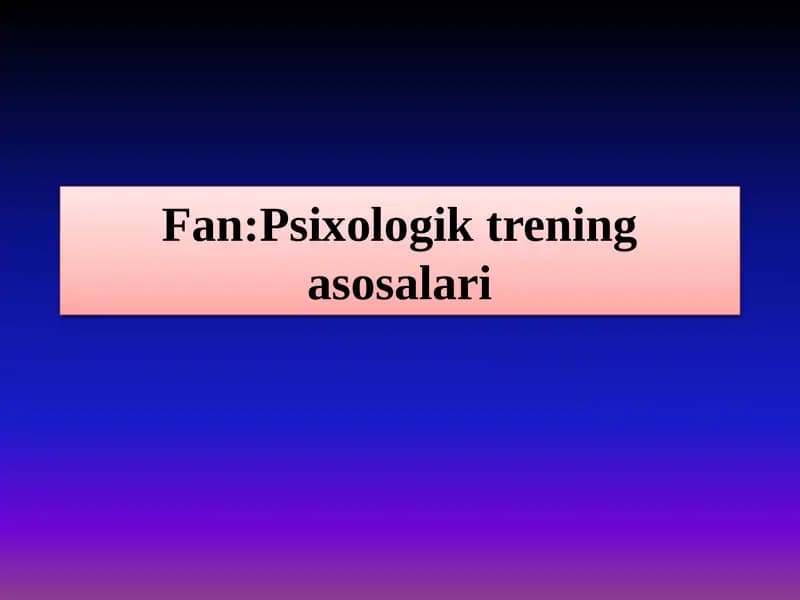 Mavzu:Tanqidiy fikrlashni rivojlantirish bo`yicha treninglar