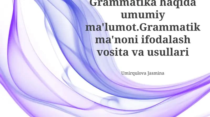 Grammatika: Ta'rif va Ma'no, Grammatik Ma'noni Ifodalash Usullari, Grammatik Kategoriyalar va Zamonaviy Yo'nalishlar