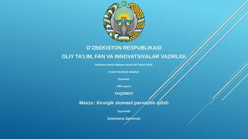 Xirurgik stomani parvarish qilish
