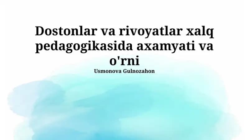 Xalq pedagogikasi