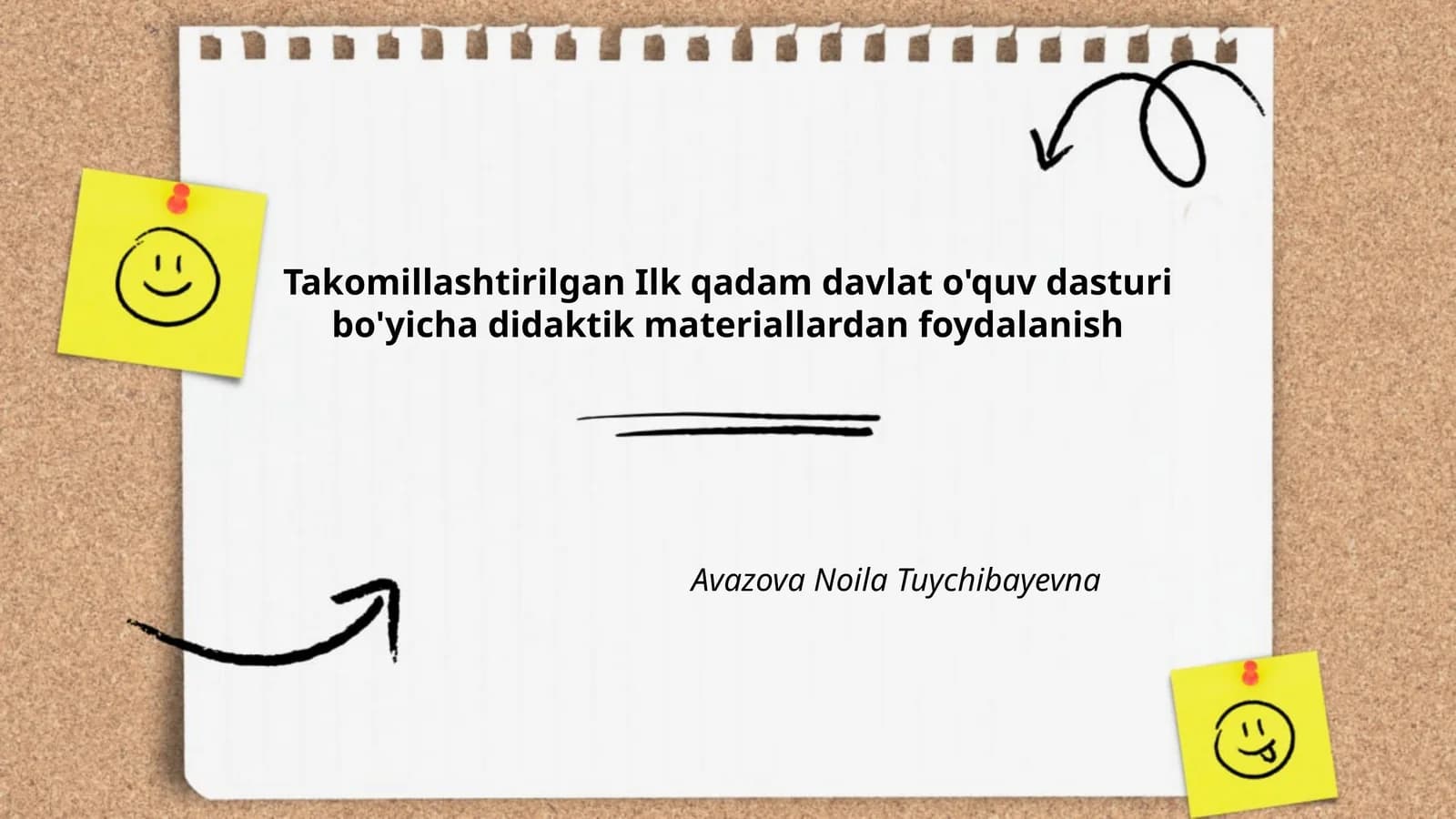 Takomillashtirilgan Ilk qadam davlat o'quv dasturi bo'yicha didaktik materiallardan foydalanish