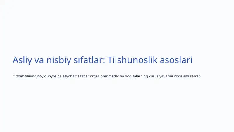 Tilshunoslik asoslari