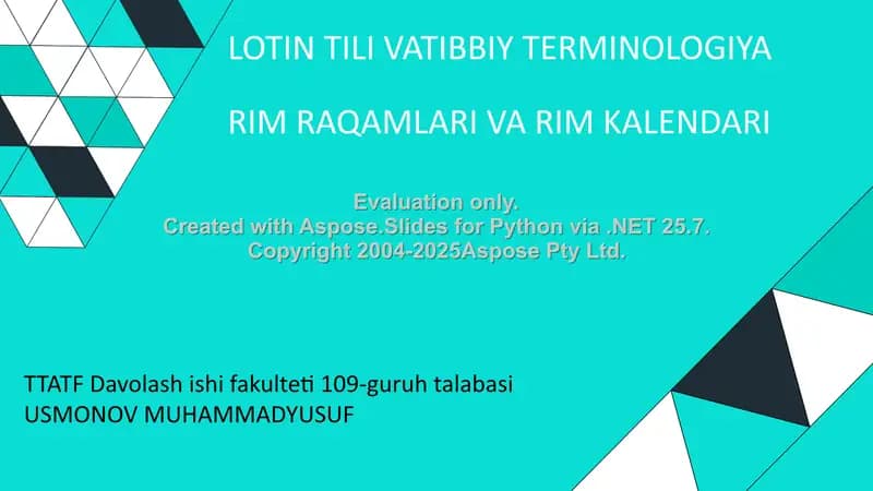 Rim raqamlari va Rim kalendari