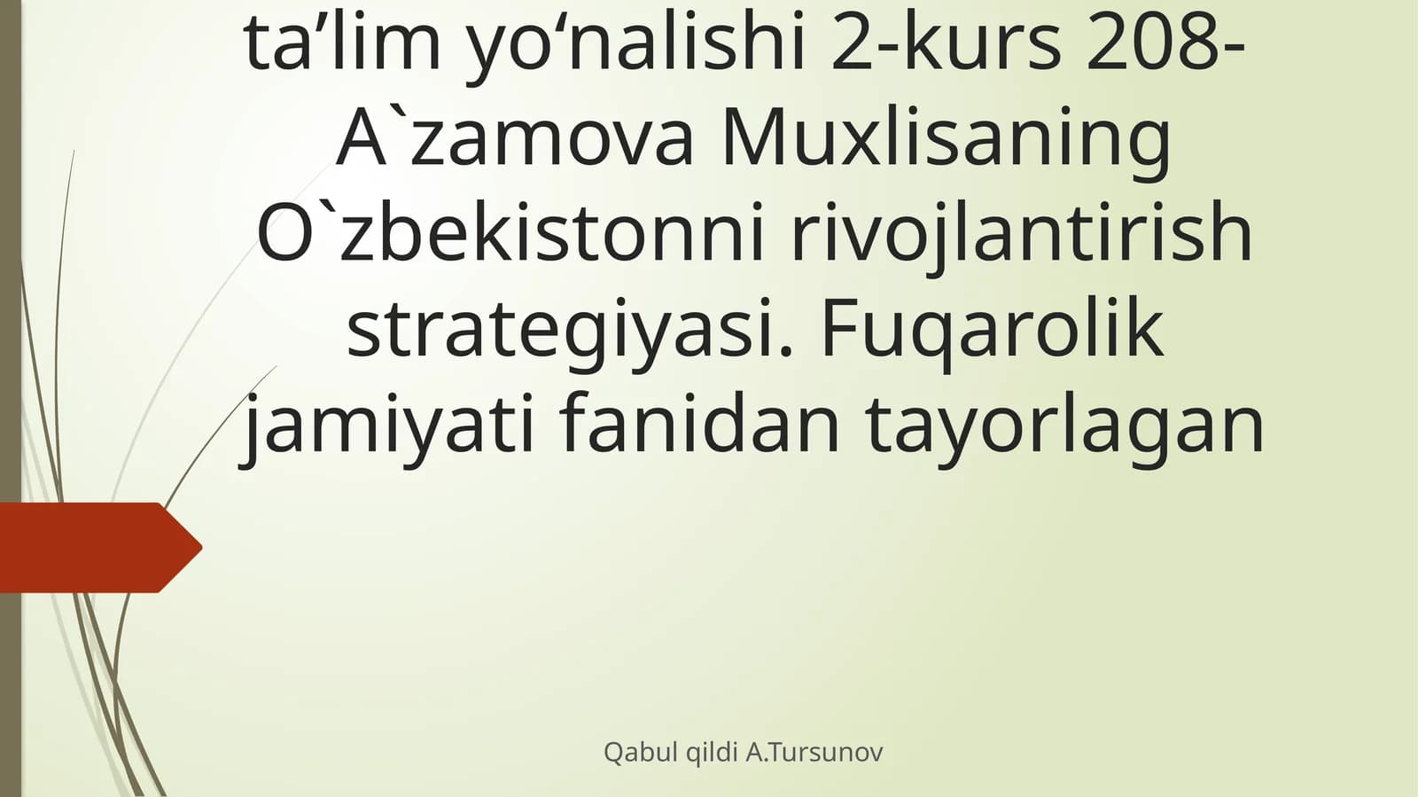 O`zbekistonni yanada rivojlantirish bo'yicha "Xarakatlar strategiyasi" ning maqsadi