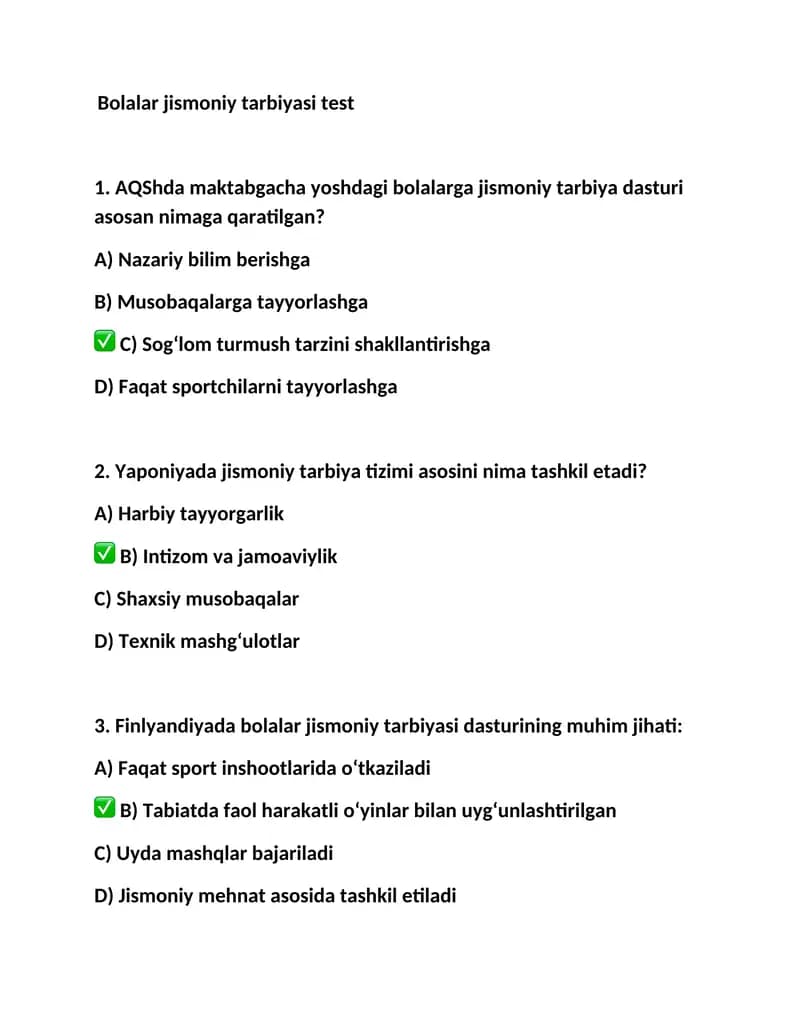 Bolalar jismoniy tarbiyasi