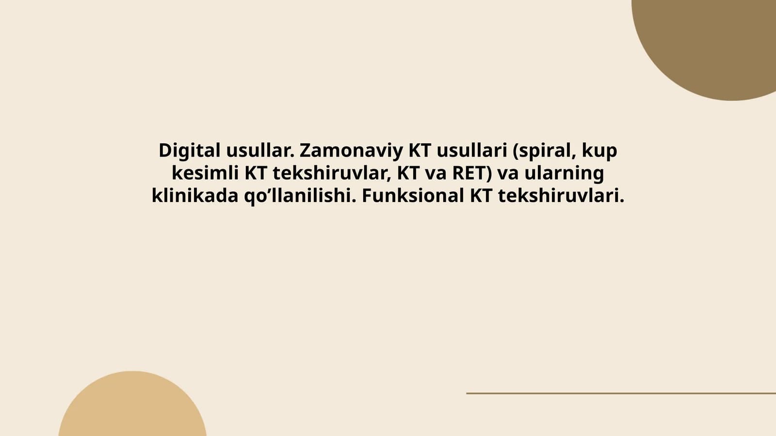 Spiralli kompyuter tomografiya (KT) usuli