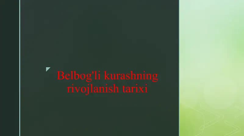 Belbog'li kurashning rivojlanish tarixi