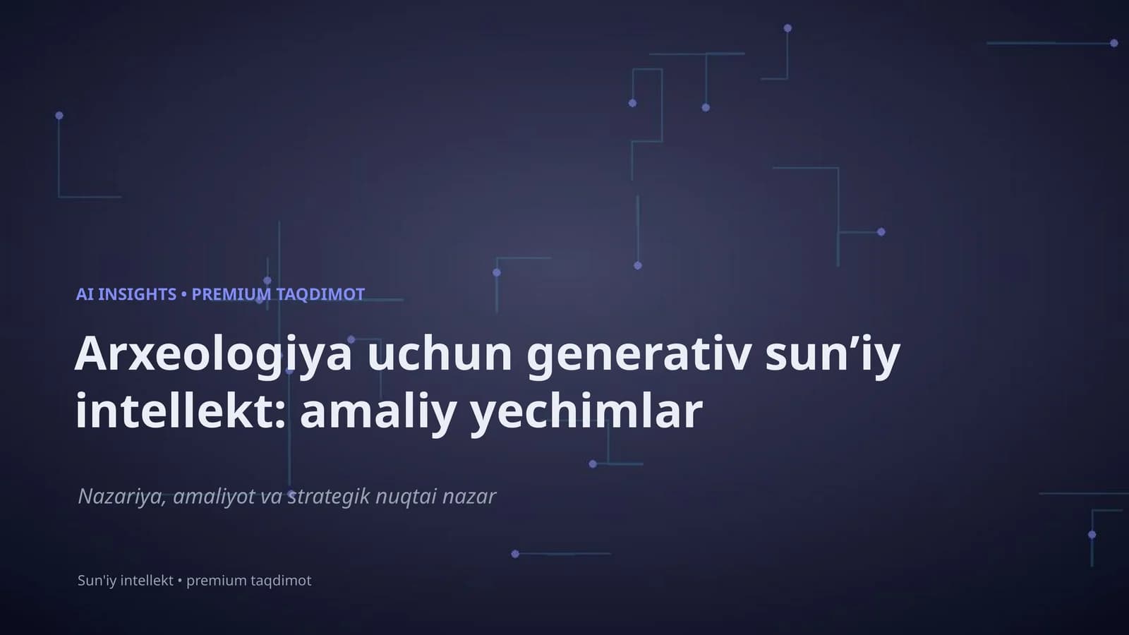 Sun'iy Intellekt: Arxeologiya uchun Generativ Sunʼiy Intellekt