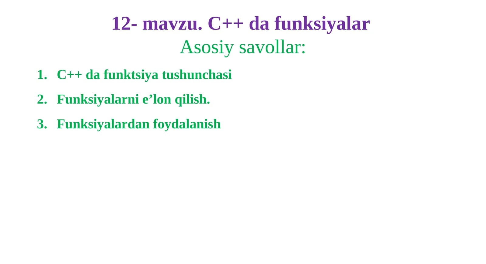 12-mavzu.C++ dafunksiyalar