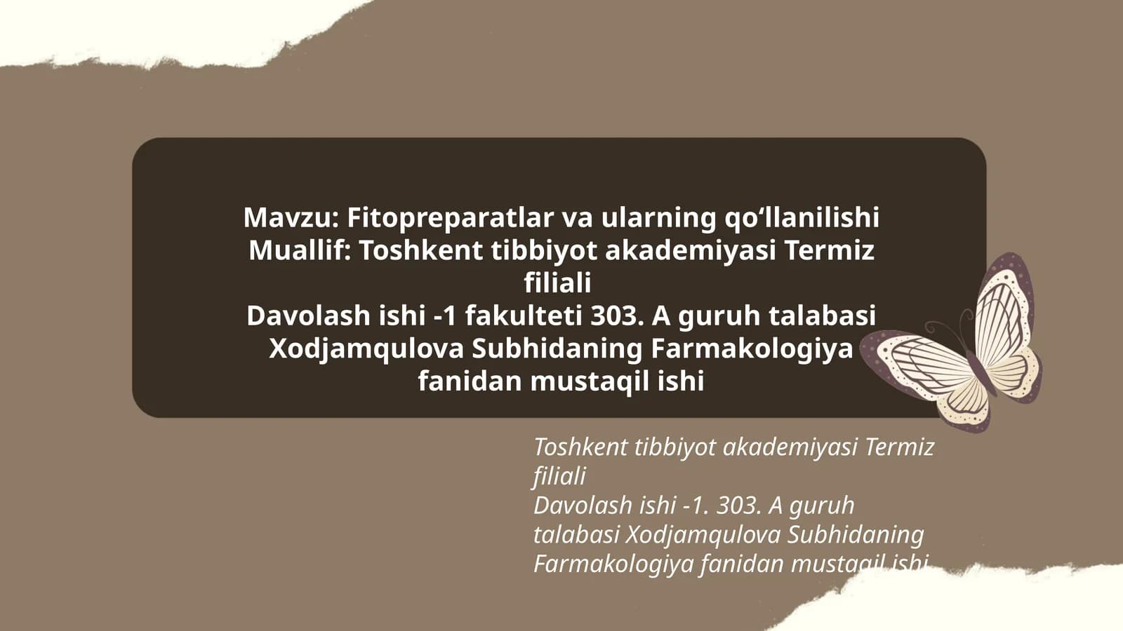 Fitopreparatlar va ularning qoʻllanilishi