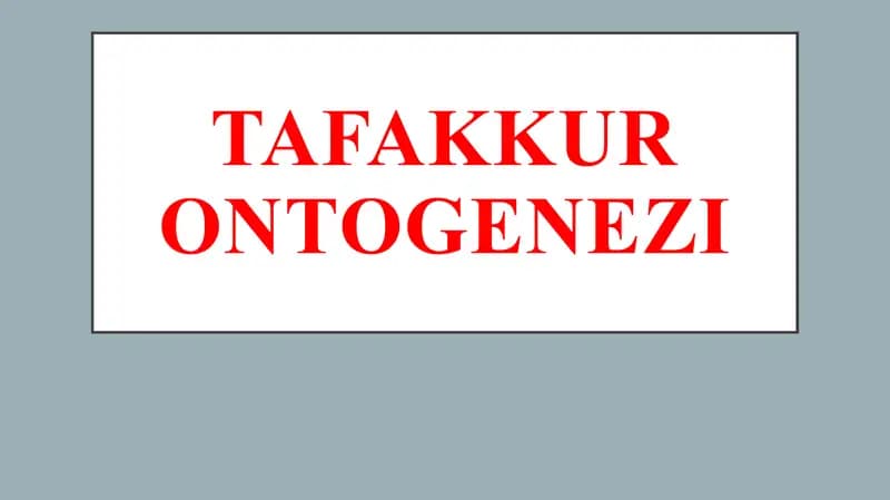 Tafakkur Ontogenez
