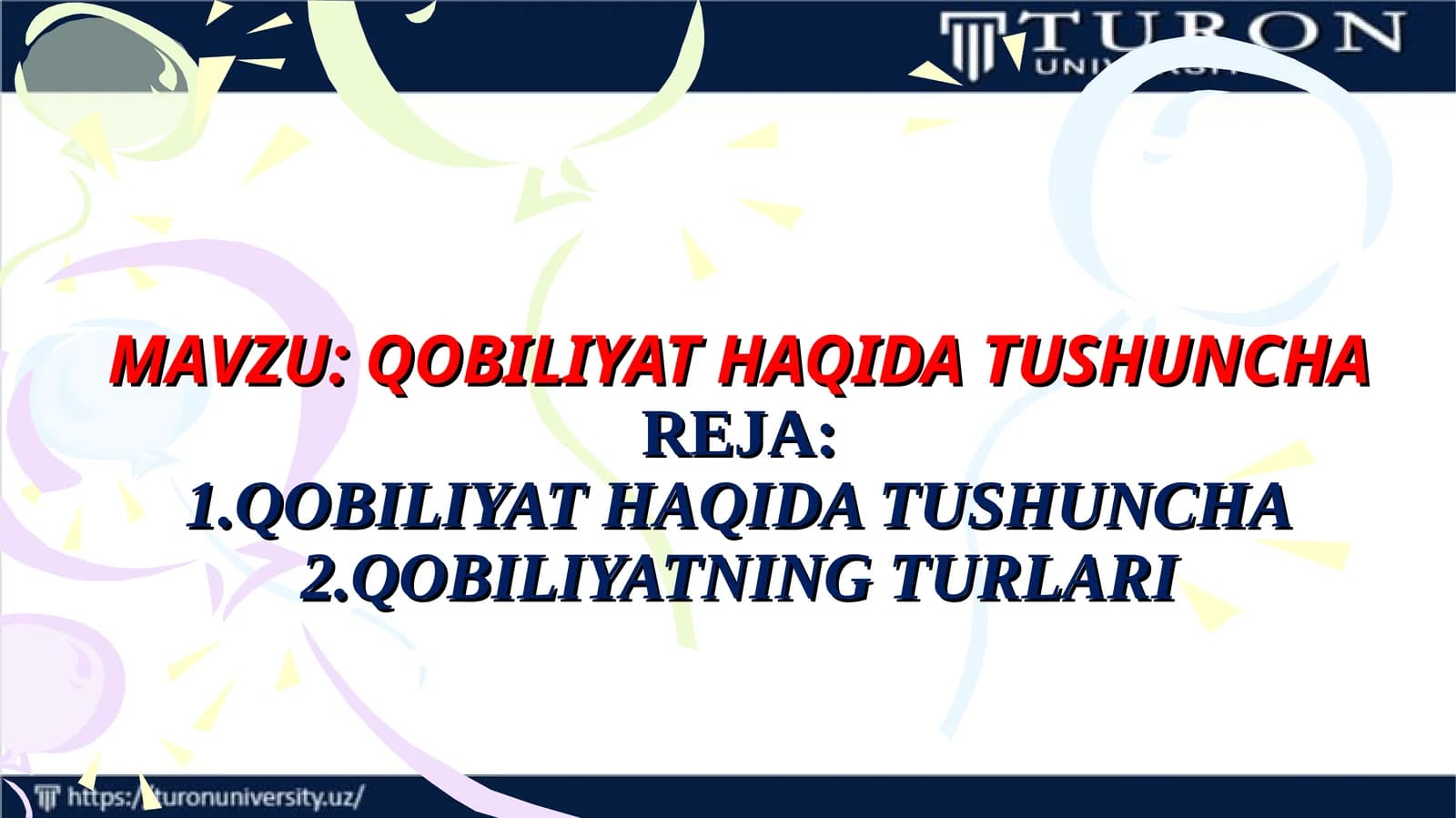 QOBILIYAT HAQIDA TUSHUNCHA