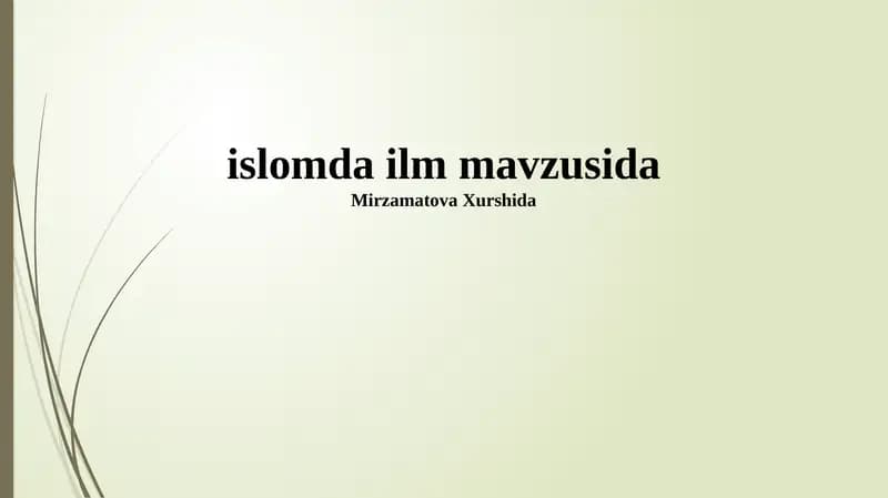 Bilimning ahamiyati va fazilatlari Islomda