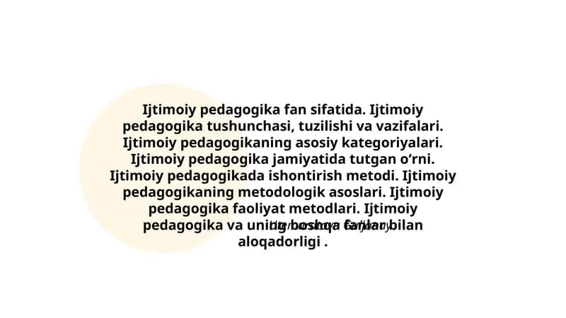 Ijtimoiy Pedagogika Fan Sifatida