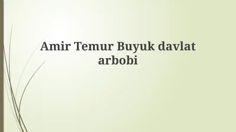 Amir TemurBuyukdavlatarbobi