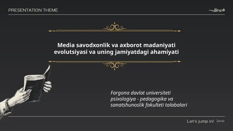 Media savodxonlik va axborot madaniyati evolutsiyasi va uning jamiyatdagi ahamiyati
