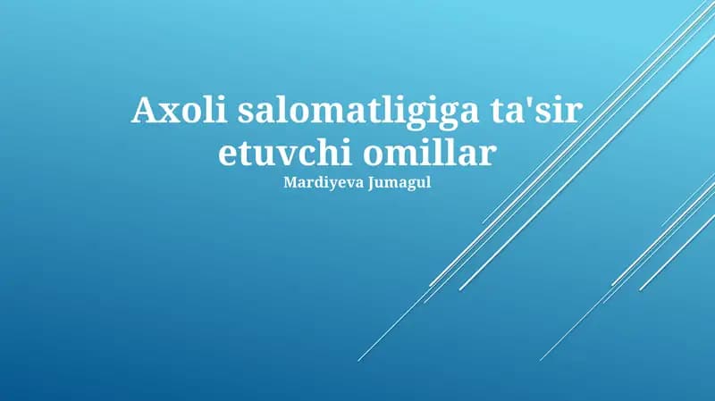 Axoli salomatligiga ta'sir etuvchi omillar