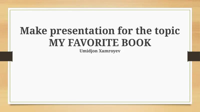 MY FAVORITE BOOK Presentation