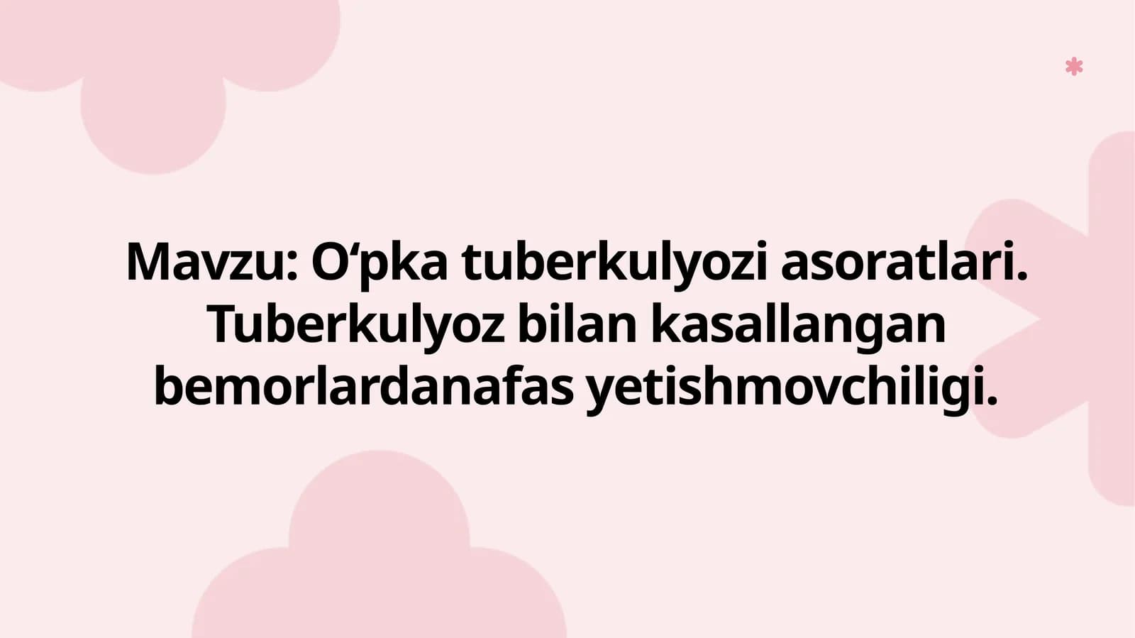 O‘pkatuberkulyozi haqida umumiy tushuncha