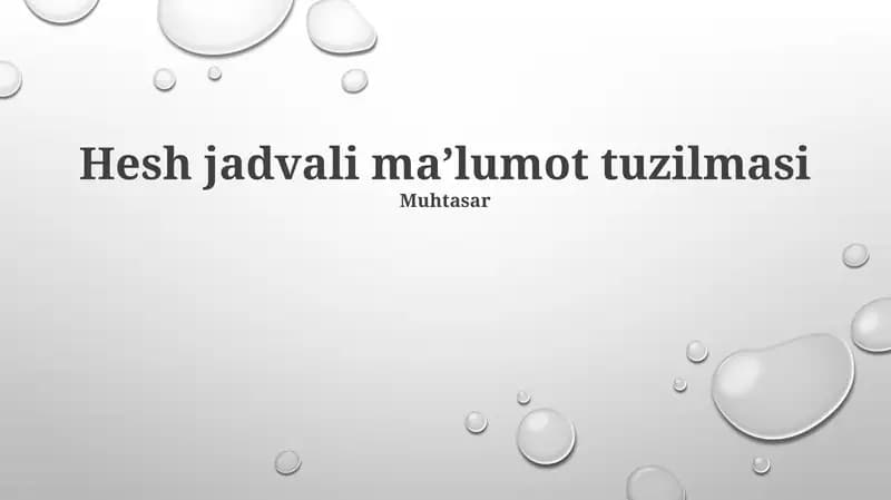 Xesh jadvallari