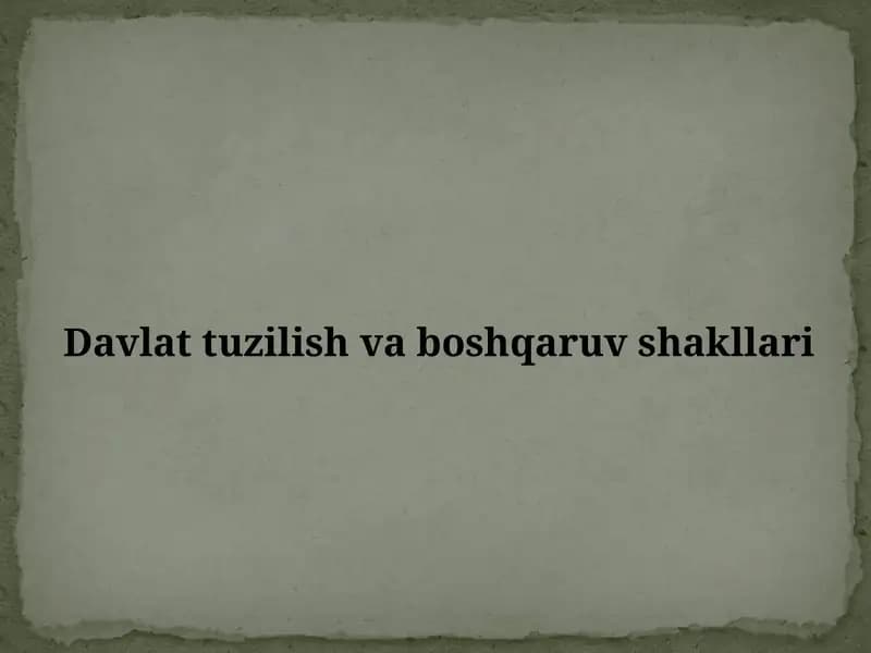 Davlat tuzilish shakllari