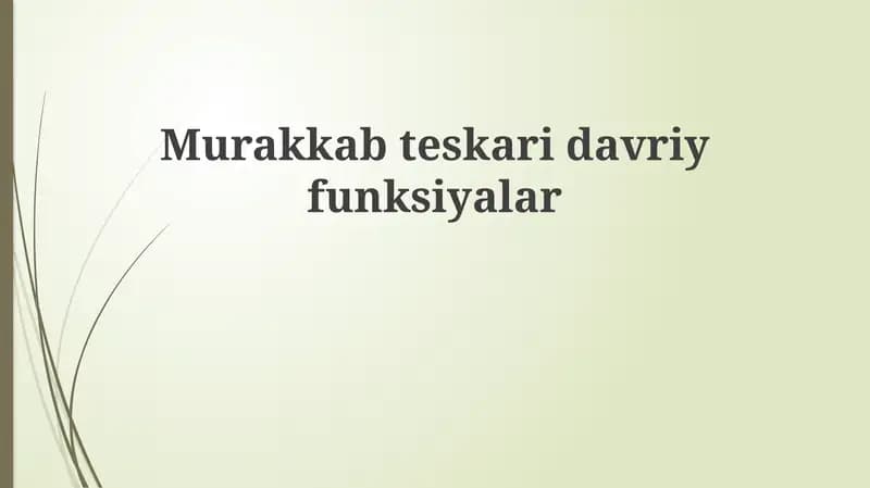Murakkab teskari trigonometrik funksiyalar