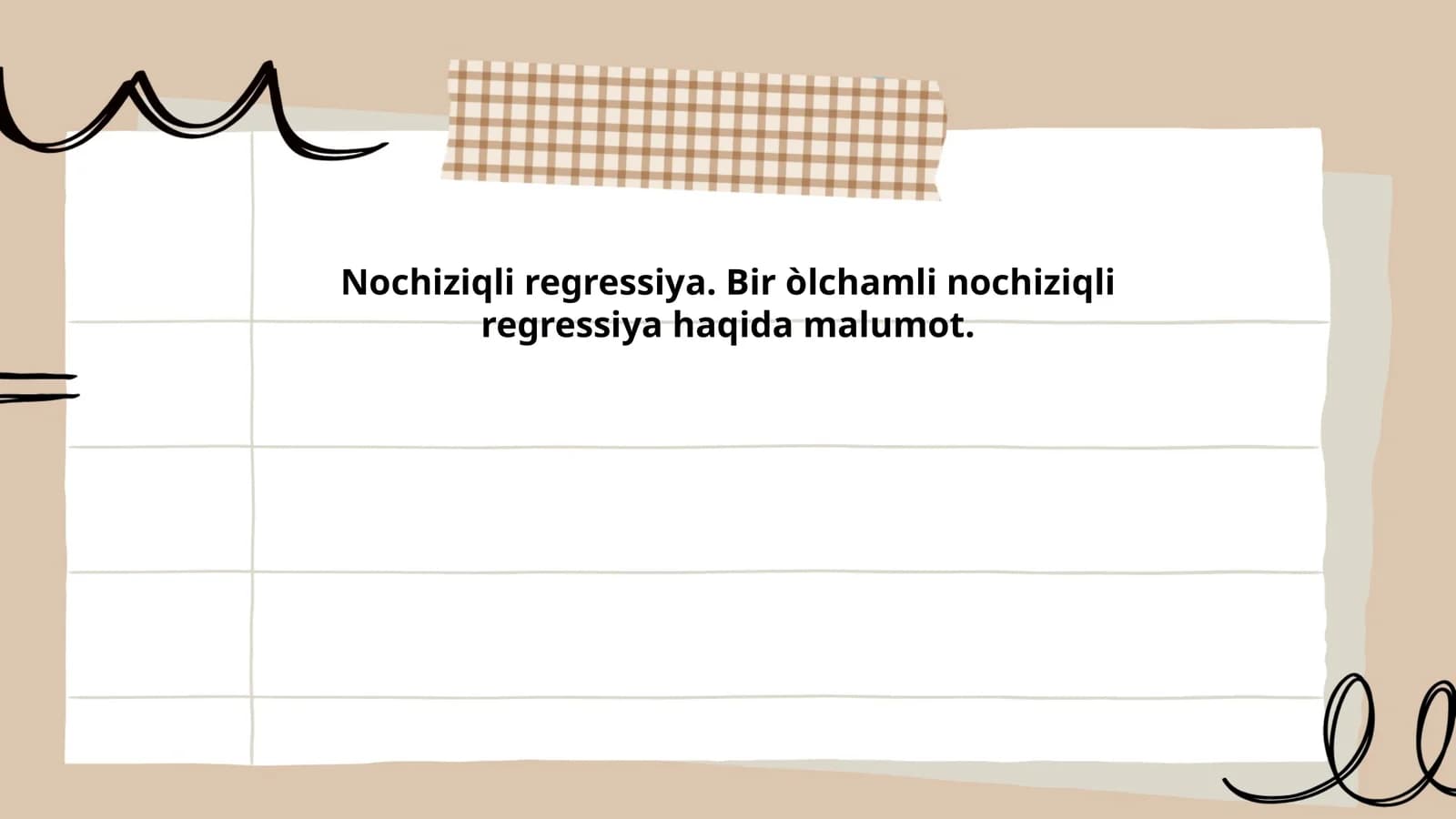 Yagona o'zgaruvchili modellash
