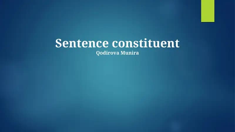 Sentence constituent