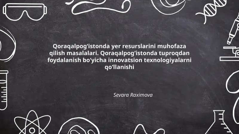 Yer resurslarini muhofaza qilish masalalari